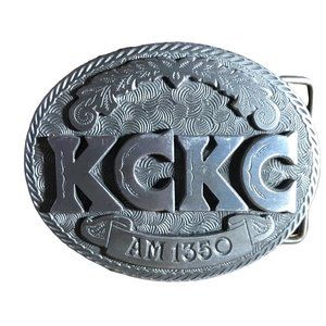 BELT BUCKLE KCKC 1350 SAN BERNARDINO CA RARE FIND COUNTRY MUSIC VINTAGE